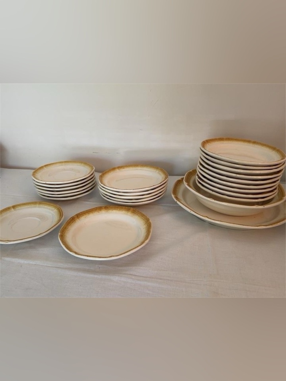 Mikasa Stylekraft 24 Piece Brown/Tan Speckled Stoneware Plates C0900
